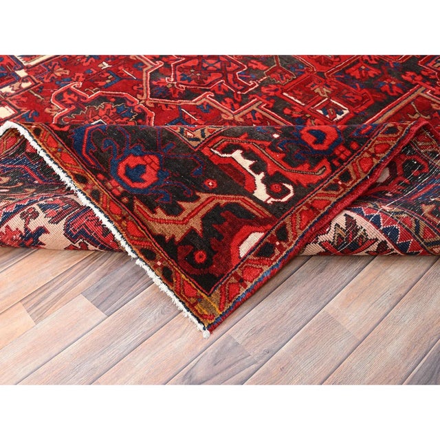1960 Red Vintage Bohemian Persian Rug For Sale - Image 9 of 12