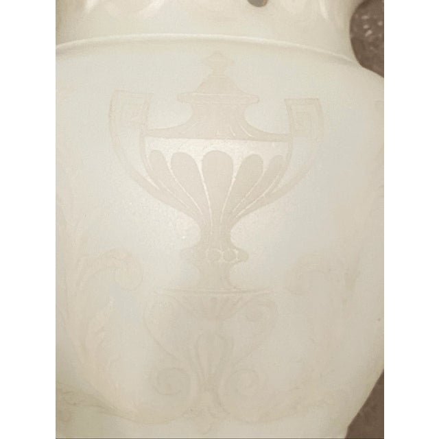 Vintage Neoclassical Style Acorn Silhouette Frosted Glass Shade Pendant For Sale - Image 4 of 8