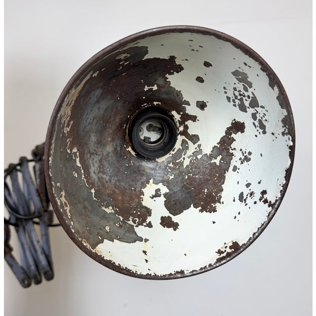 Industrial Grey Scissor Wall Lamp from Elektroinstala, 1960s For Sale - Image 15 of 18