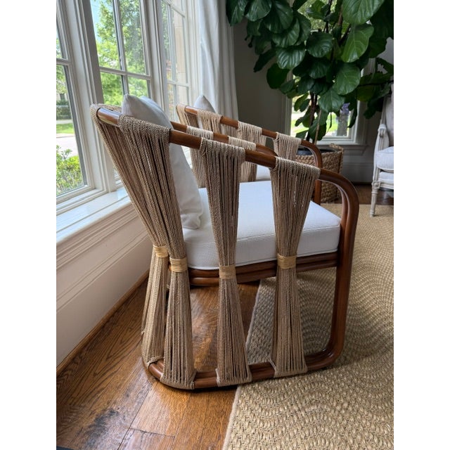 Palecek Strings Attached Arm Chair, Light - Set of 2 For Sale - Image 11 of 14