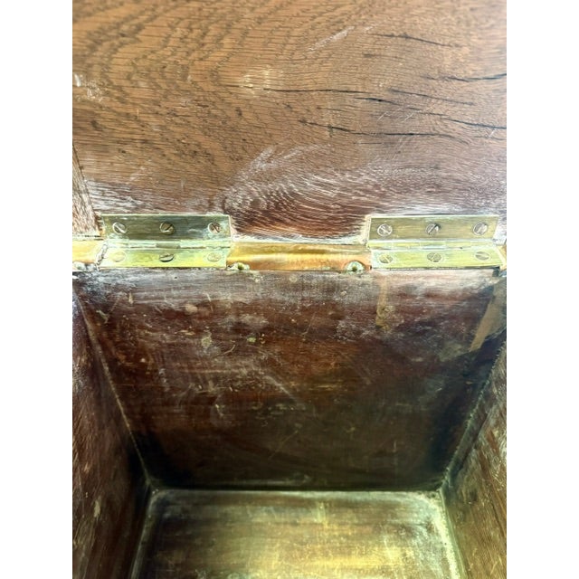 Early 20th Century English Copper and Brass Campaign-Style Storage Ottoman For Sale - Image 11 of 13