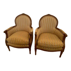 French Louis XVI Style Bergeres -A Pair