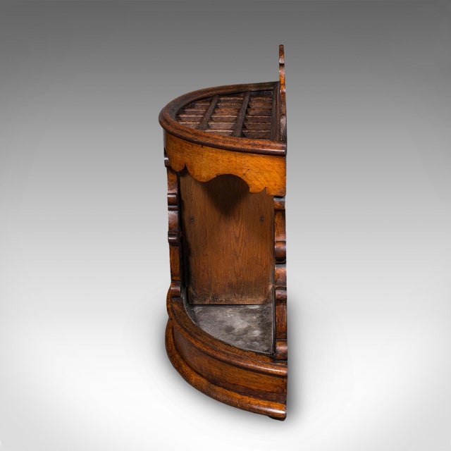 Late 19th Century Antique Country House Hall Stand, Scottish, Demi Lune, Oak, Umbrella, Victorian For Sale - Image 5 of 12