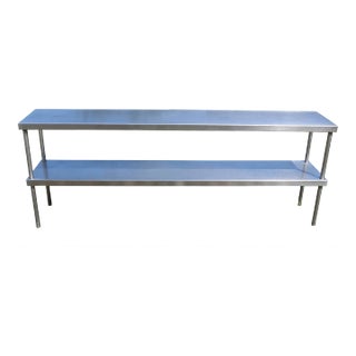 Industrial Commercial Grade Stainless Steel Shelving Two Tier Elongated Rectangular in Form For Sale