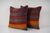 Mid-Century Modern Striped Kilim Pillowcase - A Pair For Sale - Image 3 of 5