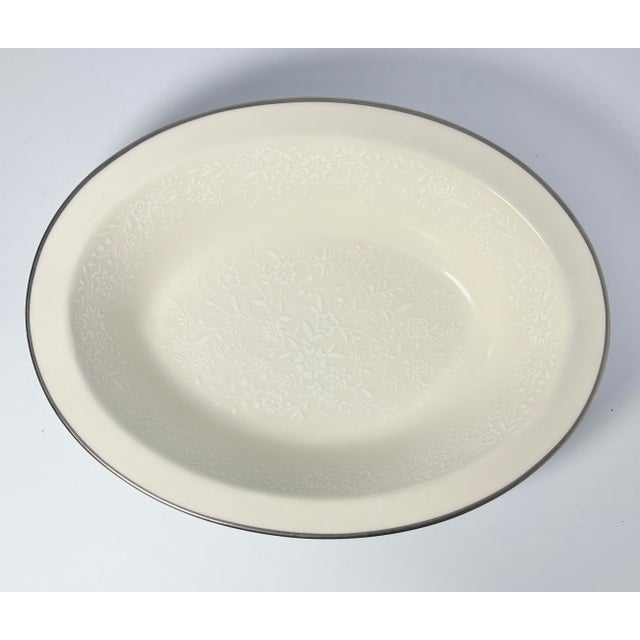 White Noritake “Chandon, Platinum” Bone China Dinnerware Hostess Set - 7 pcs For Sale - Image 8 of 12