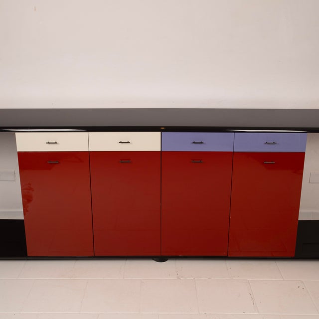 Black Kinu Sideboard by Motomi Kawakami for Arflex, 1980s For Sale - Image 8 of 18