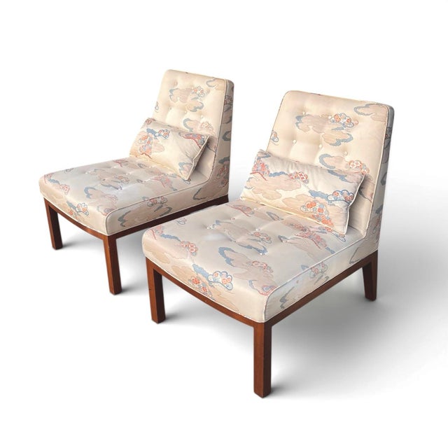 Mid-Century Modern Mid 20th Century Dunbar Slipper Chairs - A Pair For Sale - Image 3 of 7