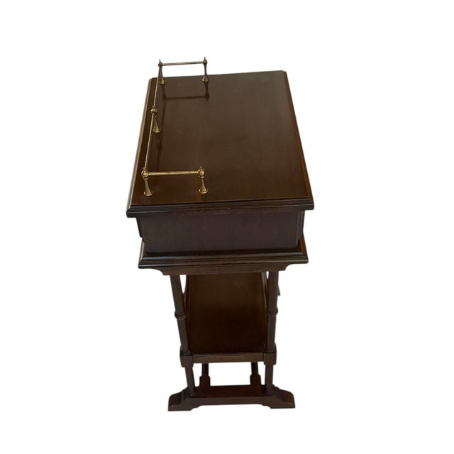 Mid 20th Century Ethan Allen Georgian Court Solid Cherry Telephone Table For Sale In Washington DC - Image 6 of 12