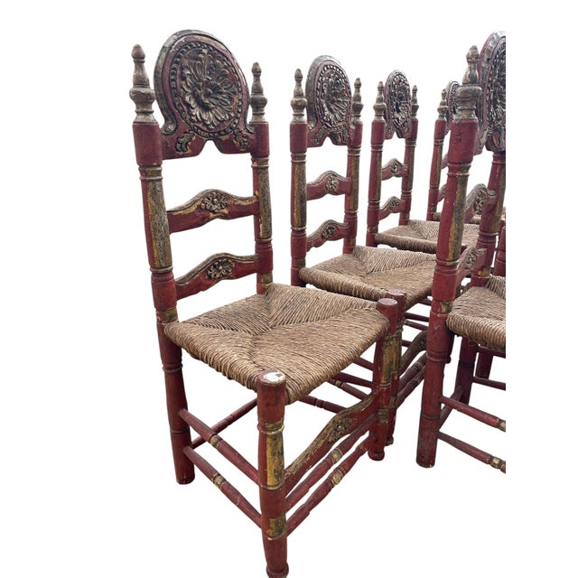 1960s Polychrome Dining Chairs, 1950s, Set of 6 For Sale - Image 5 of 7