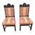 Victorian Pair 19th Century Victorian Oak Chairs Carved Back Red Gold Upholstery Dining Hall For Sale - Image 3 of 15