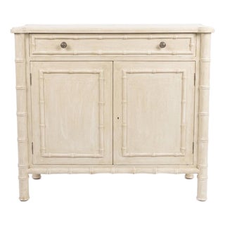 Vintage Hollywood Regency Faux Bamboo Commode For Sale