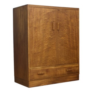 Vintage Art Deco Burr Walnut Compactum Wardrobe, 1950s For Sale
