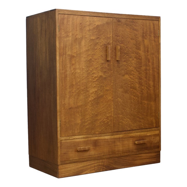 Vintage Art Deco Burr Walnut Compactum Wardrobe, 1950s For Sale