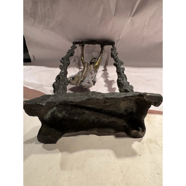 Early 20th Century Auguste Moreau, Lady on Swing Sculptural Bronze For Sale - Image 5 of 9