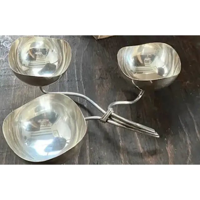 Vintage Mid Century Danish Silver Serving Dishes, Signed Denmark 349 For Sale - Image 4 of 7