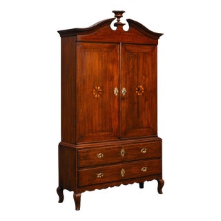 Baroque Style Cabinet in Oak and Pine, Early 19th Century For Sale