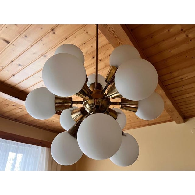 Czechoslovakia - made of metal and glass - 12x bulb,US compatible - in good original condition and perfect condition -...