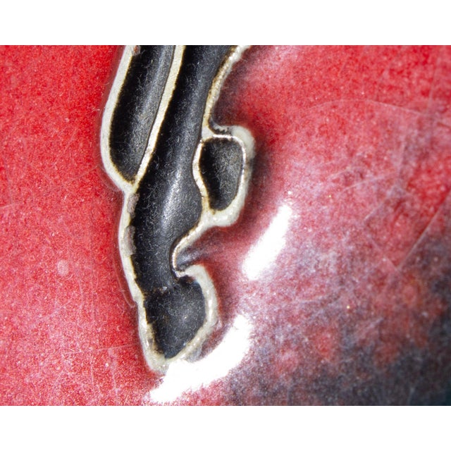 Red Karlsruhe West German Ceramic Box With Horse For Sale - Image 8 of 9