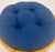 Blue Round Mid Century Modern Blue Upholstery Ottoman Foot Stool Bench Pouf MINT! For Sale - Image 8 of 9