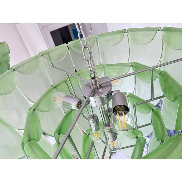 Modern Green Petal Murano Glass Chandelier by Simoeng For Sale - Image 4 of 6