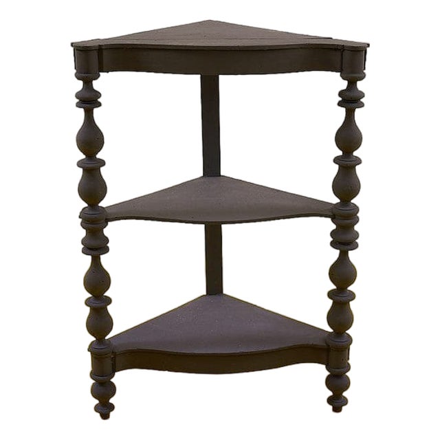 Vintage Black Corner Cabinet For Sale