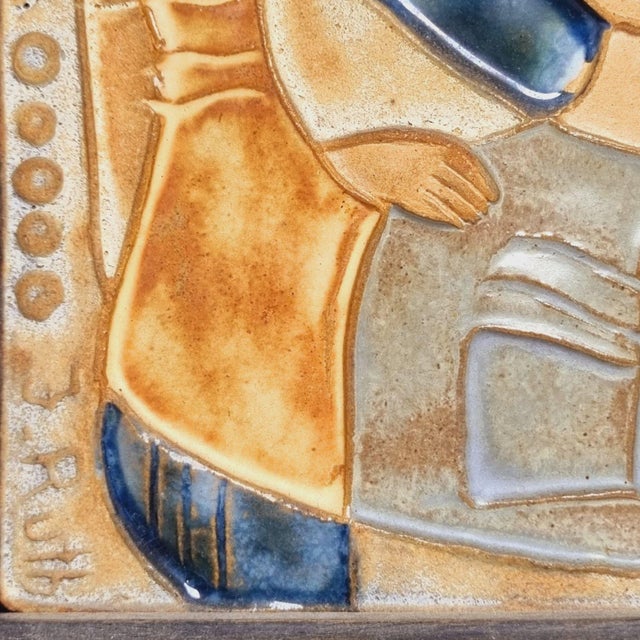 Ceramic Three Generations Relief by J. Ruth, 1980s For Sale - Image 9 of 14