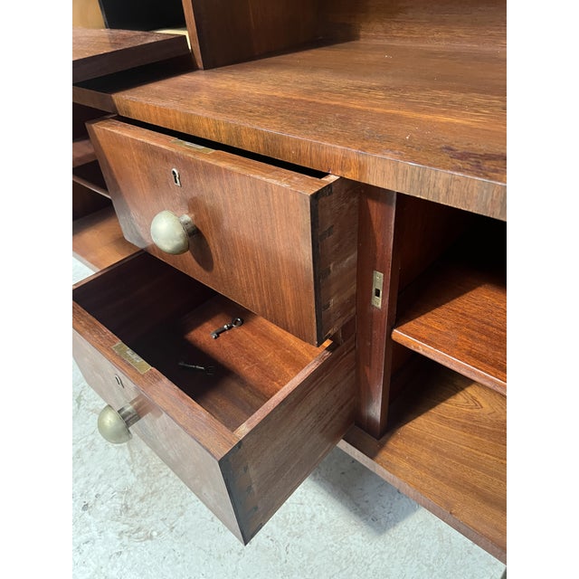 Brown Art Deco Architect's Buffet, 20th Century For Sale - Image 8 of 18