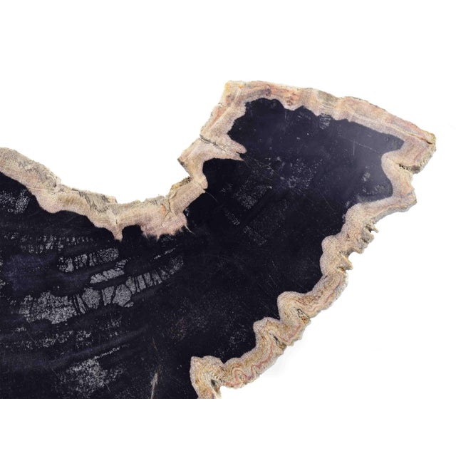 Late 20th Century Late 20th Century Solid Stone Slab Serving Cheese Charcuterie Board Platter With Natural Edge For Sale - Image 5 of 11