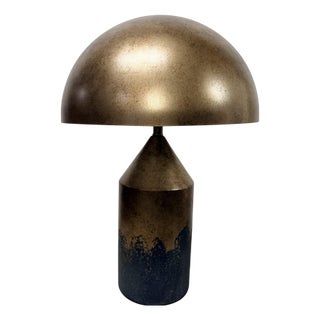 Dome Table Lamp in Antiqued Brass For Sale