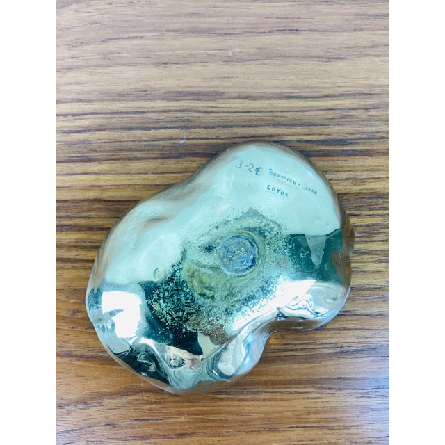 Vintage Brass Lotus Leaf Molded Trinket Tray For Sale - Image 9 of 9