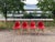 Set of 4 Sol & Luna Side Chairs in Ox Red Saddle Leather Exceptional set of four side chairs by Sol & Luna. These chairs...