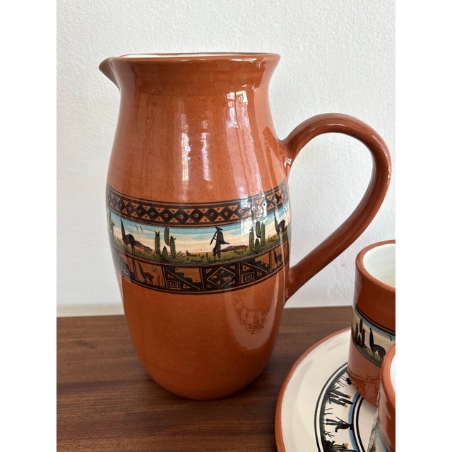 Late 20th Century Late 20th Century Peruvian Earthenware Artisanal Serving Set of 5 For Sale - Image 5 of 11