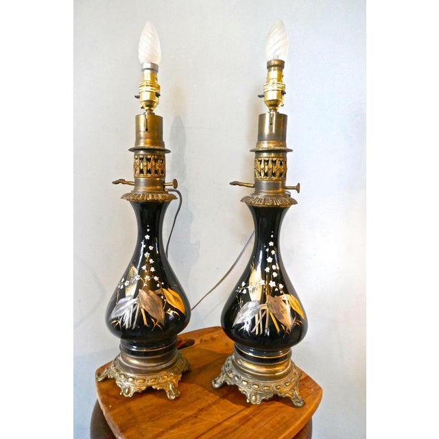 Mid 19th Century Victorian Ceramic Table Lamps, 1860, Set of 2 For Sale - Image 5 of 7