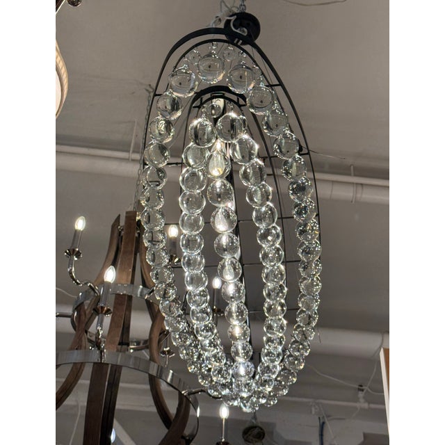 Metal Ochre Arctic Pear Oval Chandelier For Sale - Image 7 of 12