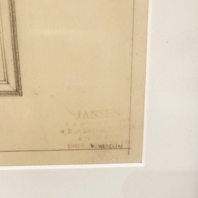 Maison Jansen Mid-20th Century Maison Jansen Original Architectural Drawing For Sale - Image 4 of 8