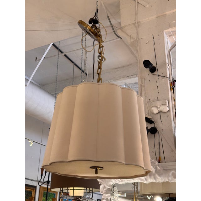 Design Plus Gallery presents a Scallop Pendant by Barbara Barry for Visual Comfort. Decorated by the designers signature...