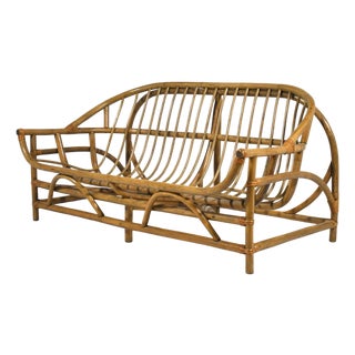Rattan Sofa by Clark Casual For Sale