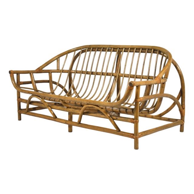 Rattan Sofa by Clark Casual For Sale