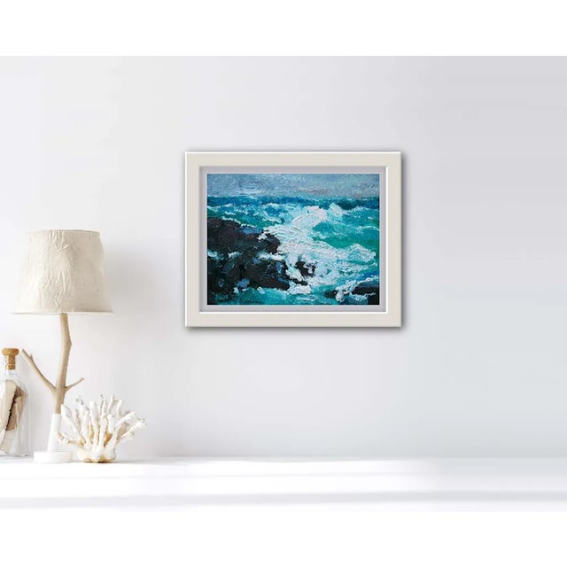 Contemporary Seascape Oil Painting Whitewater Patterns For Sale - Image 9 of 12