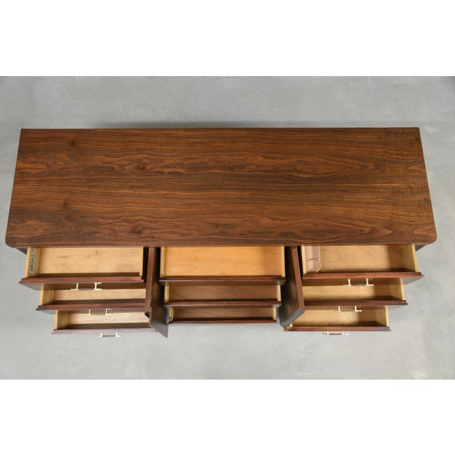 Wood 1960s Refinished Broyhill Saga 62” Walnut Dresser For Sale - Image 7 of 12