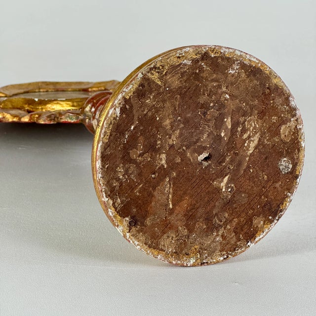 Magnificent Vintage Italian Gilt Wood Vanity Mirror on Stand With Aged Glass For Sale - Image 10 of 10