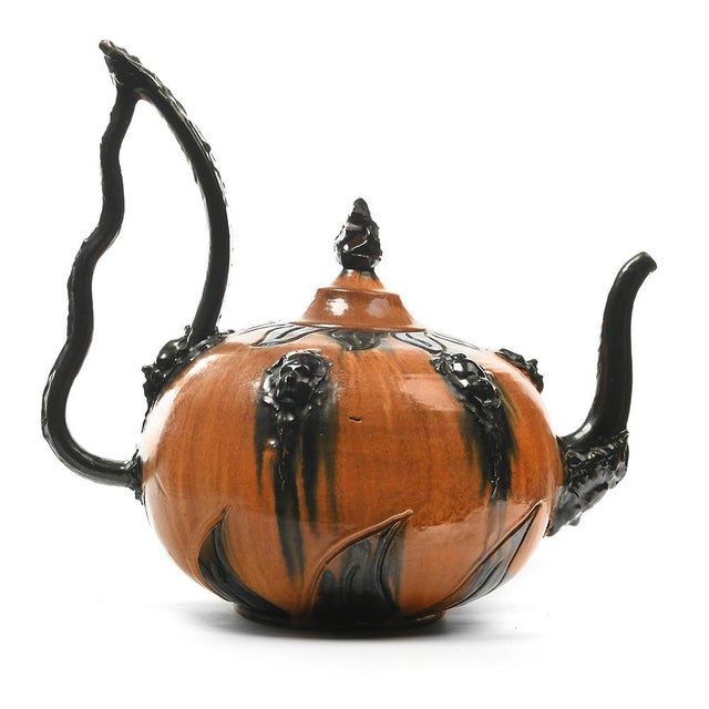Large Ceramic Pumpkin Teapot For Sale - Image 5 of 5