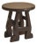 French Brutalist Ebonized Wood Side Table, 1960s For Sale