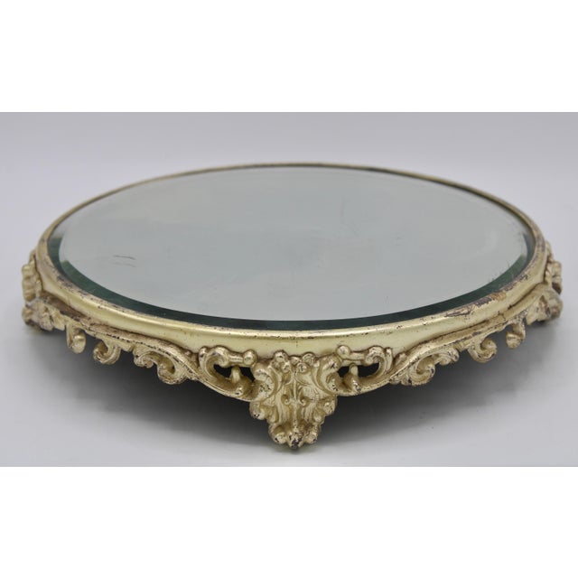 Gold Vintage French Plateau Mirrored Tray For Sale - Image 8 of 9