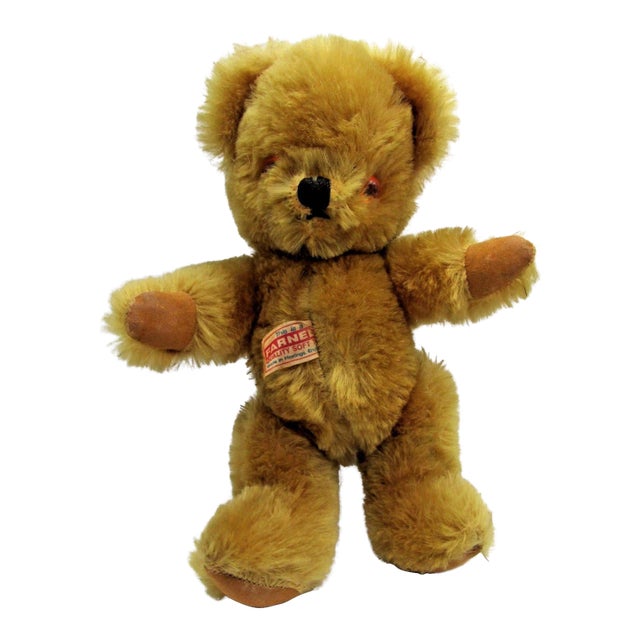 1960s Uk Farnell Golden Mohair Bear With Working Squeak Box Excellent Condition For Sale