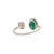 Modern Toi Et Moi Emerald & Yellow Diamond Bypass Ring Size 5.5, 1.88ct in 18k White Gold For Sale - Image 9 of 15