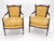 Pair Gold Silk Upholstery Fine Carved Acorn Finials Lounge Fireside Chairs MINT! For Sale - Image 15 of 16