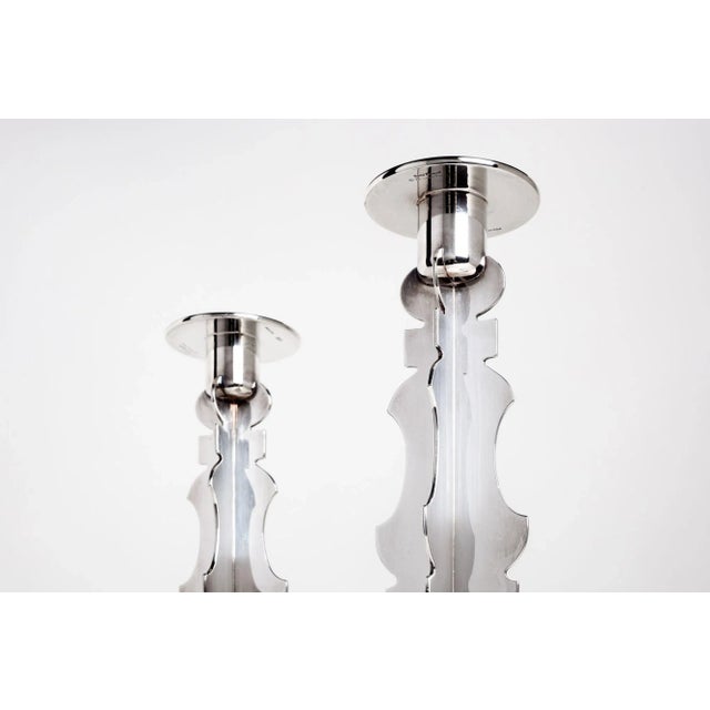 Robert Venturi Post Modern Silver Candleholders for Swid Powell For Sale - Image 11 of 12