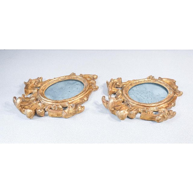 Glass Louis XV Mirrors in Gilded Ceramic, Set of 2 For Sale - Image 7 of 18